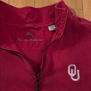 Tommy Bahama Oklahoma University Red Zip-Up Sweater Men’s Large